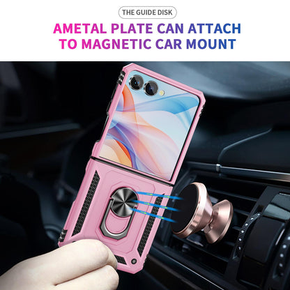 For Galaxy Z Flip8 5G Shockproof TPU + PC Phone Case with Holder(Pink)