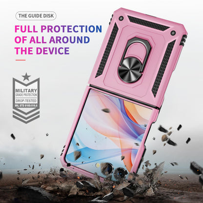 For Galaxy Z Flip8 5G Shockproof TPU + PC Phone Case with Holder(Pink)