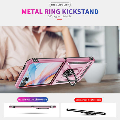 For Galaxy Z Flip8 5G Shockproof TPU + PC Phone Case with Holder(Pink)