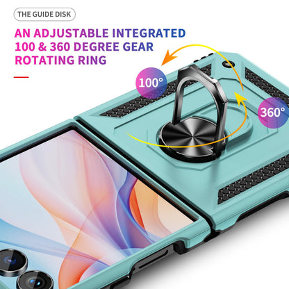 For Galaxy Z Flip8 5G Shockproof TPU + PC Phone Case with Holder(Gray Green)