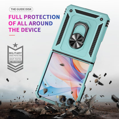For Galaxy Z Flip8 5G Shockproof TPU + PC Phone Case with Holder(Gray Green)