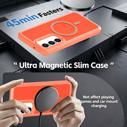 For Galaxy S26 / S25 FE 5G Silicone Magnetic Anti-drop Protective Phone Case(Orange)