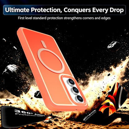 For Galaxy S26 / S25 FE 5G Silicone Magnetic Anti-drop Protective Phone Case(Orange)