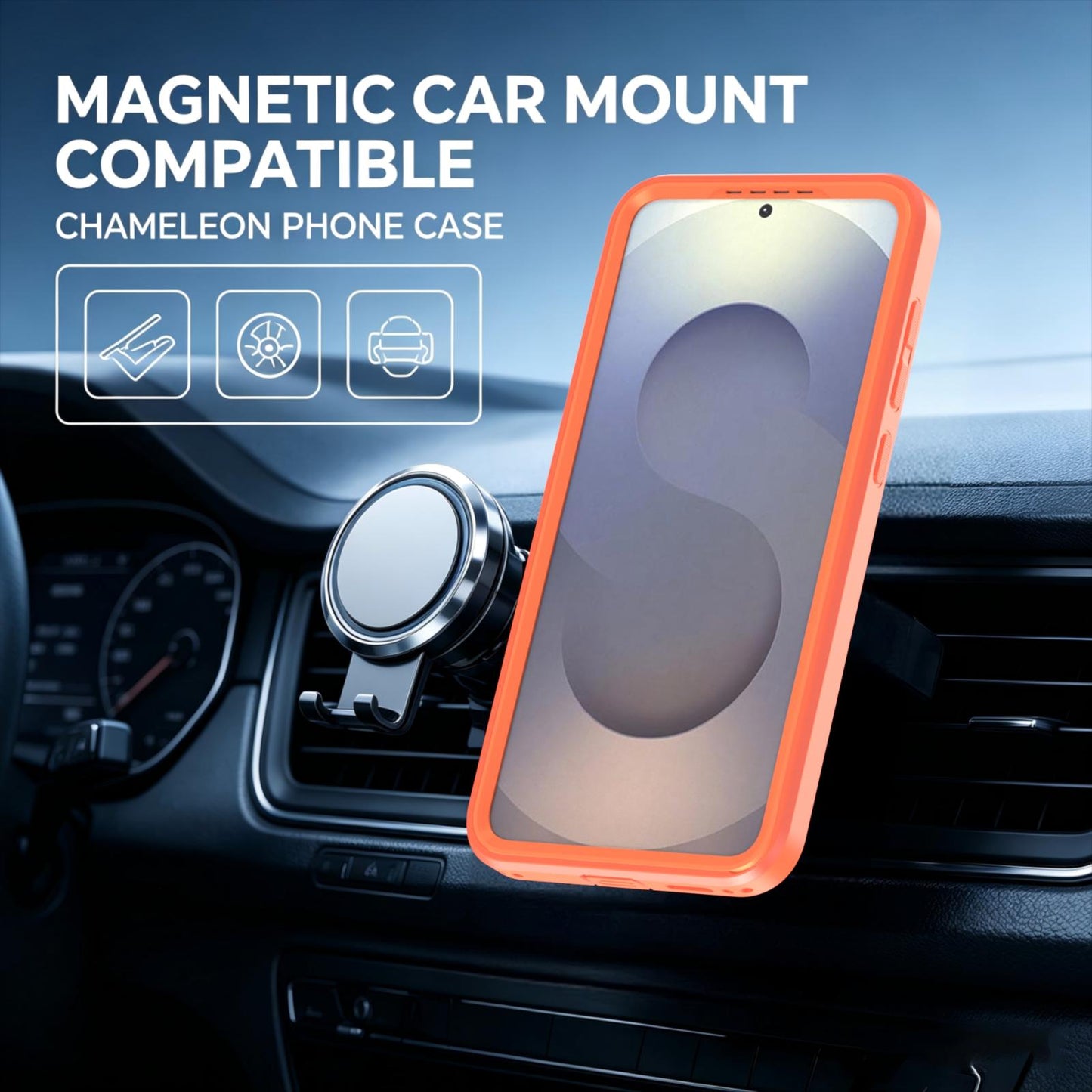 For Galaxy S26 / S25 FE 5G Silicone Magnetic Anti-drop Protective Phone Case(Orange)