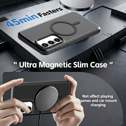 For Galaxy S26 / S25 FE 5G Silicone Magnetic Anti-drop Protective Phone Case(Black + Black)