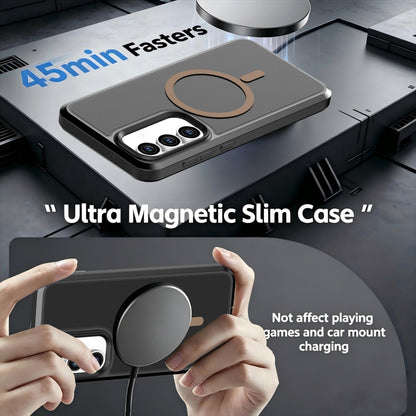 For Galaxy S26 / S25 FE 5G Silicone Magnetic Anti-drop Protective Phone Case(Black + Gold)