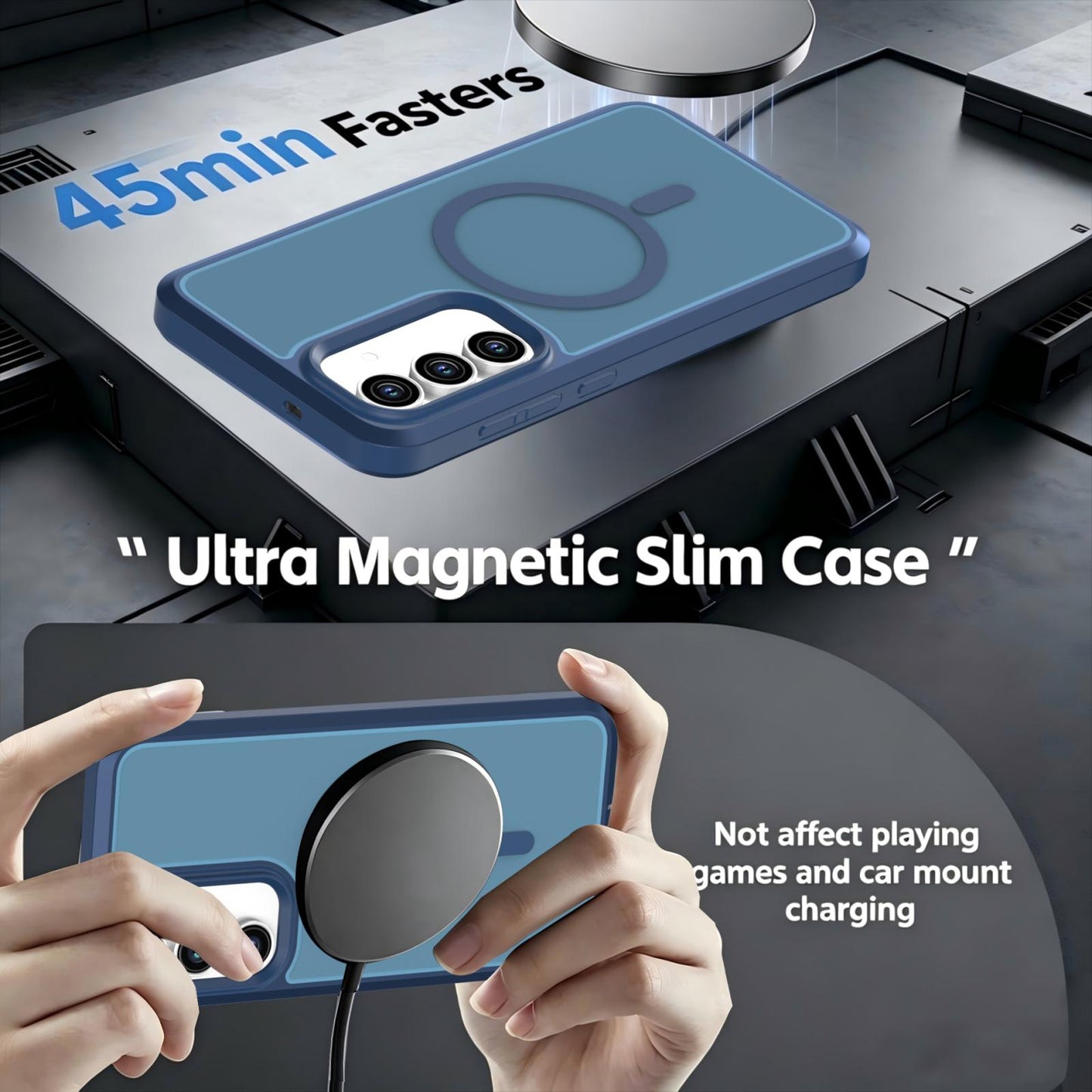 For Galaxy S26 / S25 FE 5G Silicone Magnetic Anti-drop Protective Phone Case(Blue)