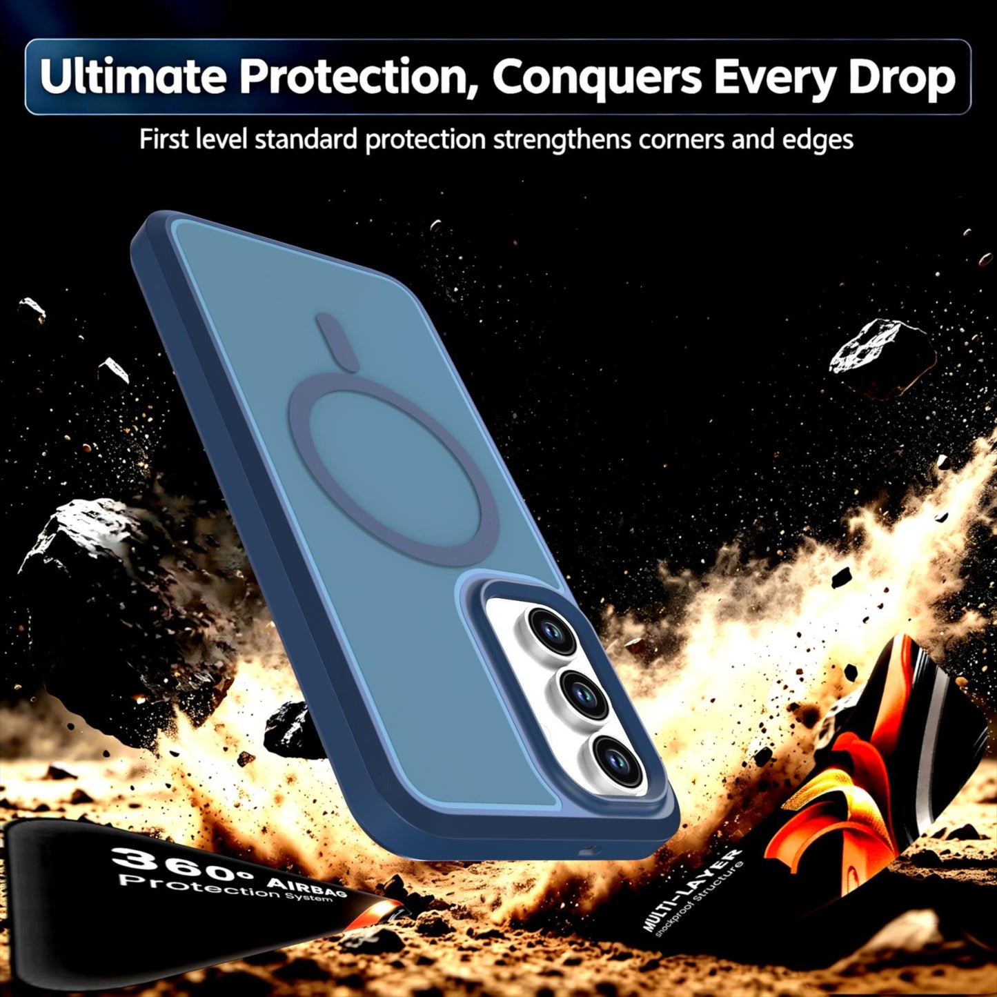 For Galaxy S26 / S25 FE 5G Silicone Magnetic Anti-drop Protective Phone Case(Blue)