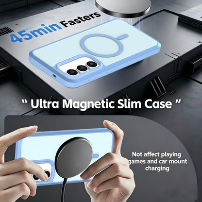 For Galaxy S26 / S25 FE 5G Silicone Magnetic Anti-drop Protective Phone Case(Light Blue)