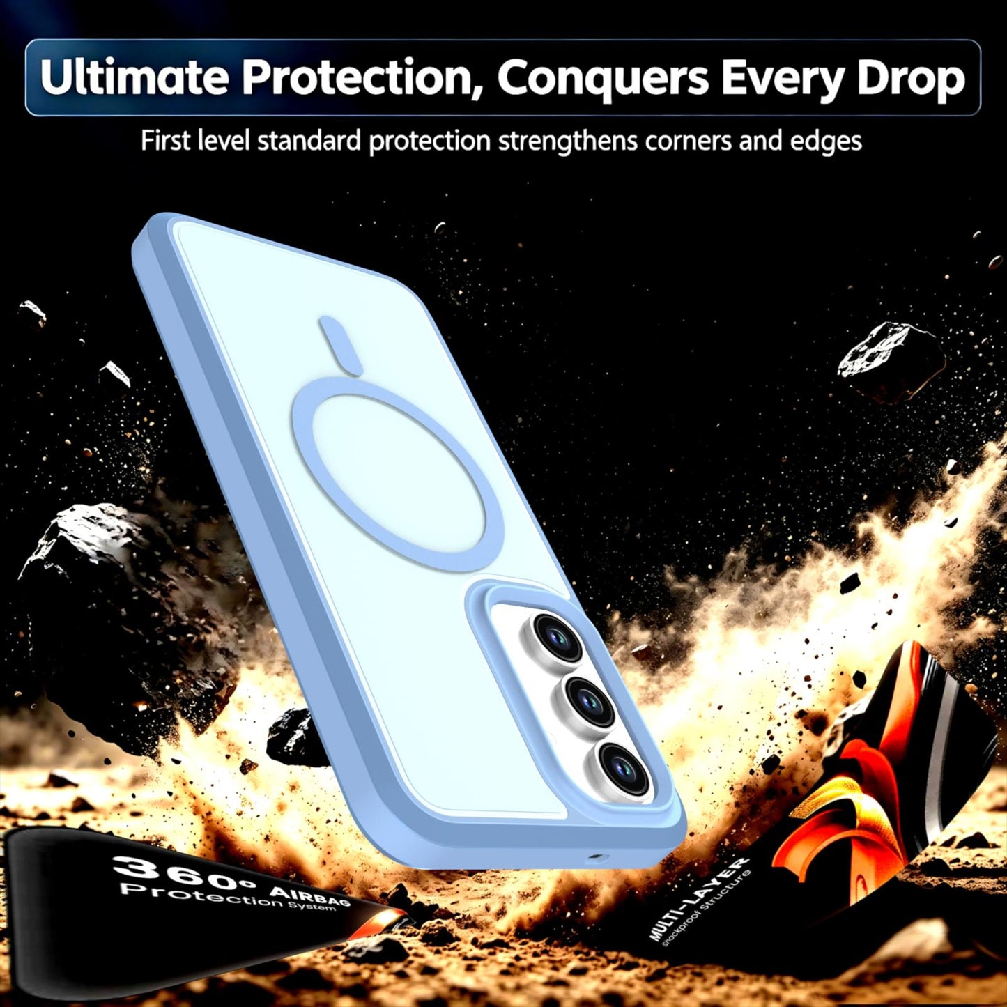 For Galaxy S26 / S25 FE 5G Silicone Magnetic Anti-drop Protective Phone Case(Light Blue)