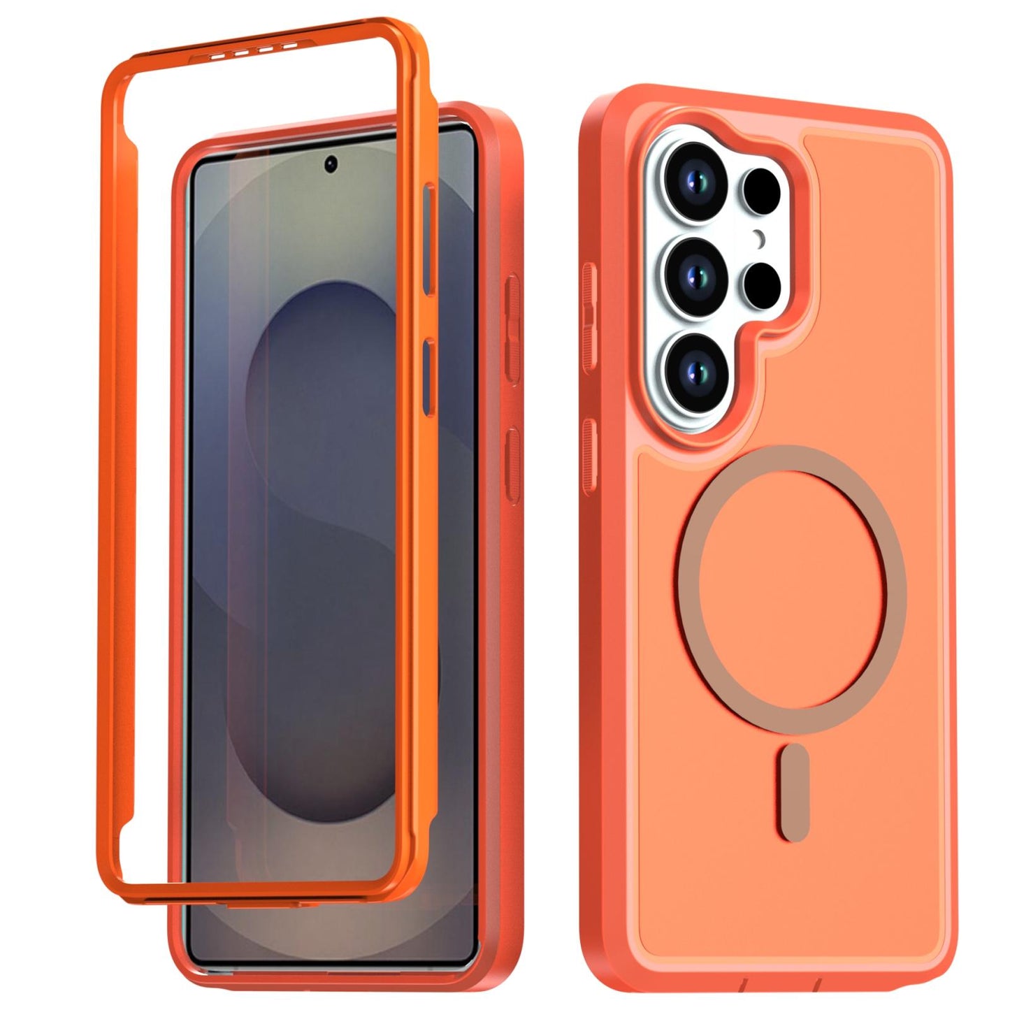 For Galaxy S26 Ultra 5G Silicone Magnetic Anti-drop Protective Phone Case(Orange)