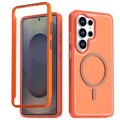 For Galaxy S26 Ultra 5G Silicone Magnetic Anti-drop Protective Phone Case(Orange)