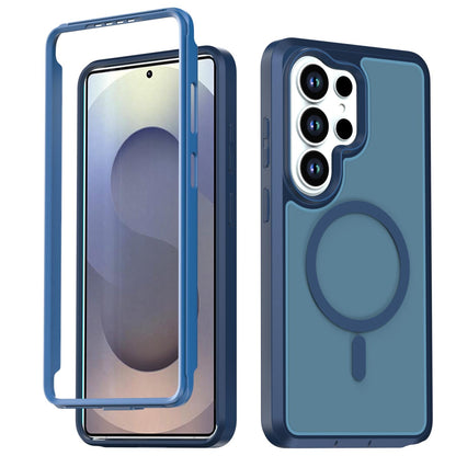 For Galaxy S26 Ultra 5G Silicone Magnetic Anti-drop Protective Phone Case(Blue)