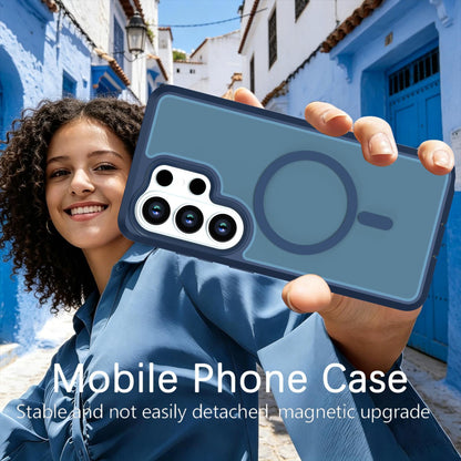 For Galaxy S26 Ultra 5G Silicone Magnetic Anti-drop Protective Phone Case(Blue)