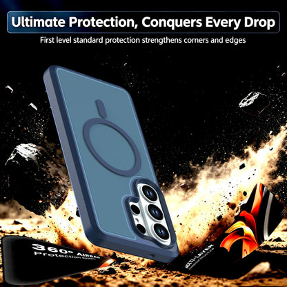 For Galaxy S26 Ultra 5G Silicone Magnetic Anti-drop Protective Phone Case(Blue)