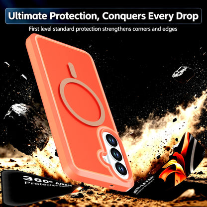 For Galaxy S26 5G Silicone Magnetic Anti-drop Protective Phone Case(Orange)