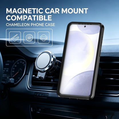 For Galaxy S26 5G Silicone Magnetic Anti-drop Protective Phone Case(Black + Black)