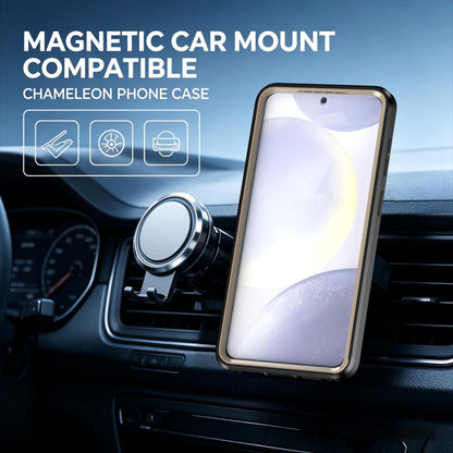 For Galaxy S26 5G Silicone Magnetic Anti-drop Protective Phone Case(Black + Gold)