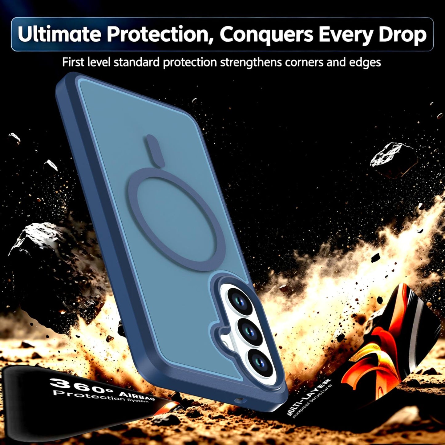 For Galaxy S26 5G Silicone Magnetic Anti-drop Protective Phone Case(Blue)
