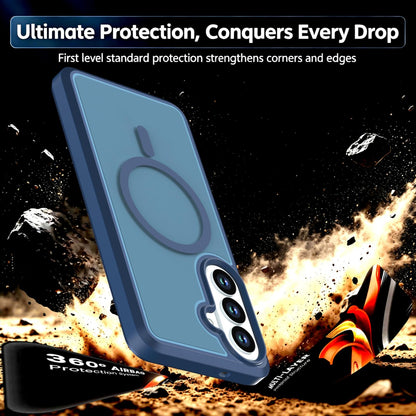 For Galaxy S26 5G Silicone Magnetic Anti-drop Protective Phone Case(Blue)