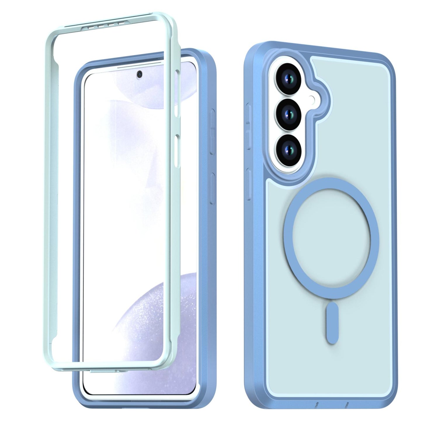 For Galaxy S26 5G Silicone Magnetic Anti-drop Protective Phone Case(Light Blue)
