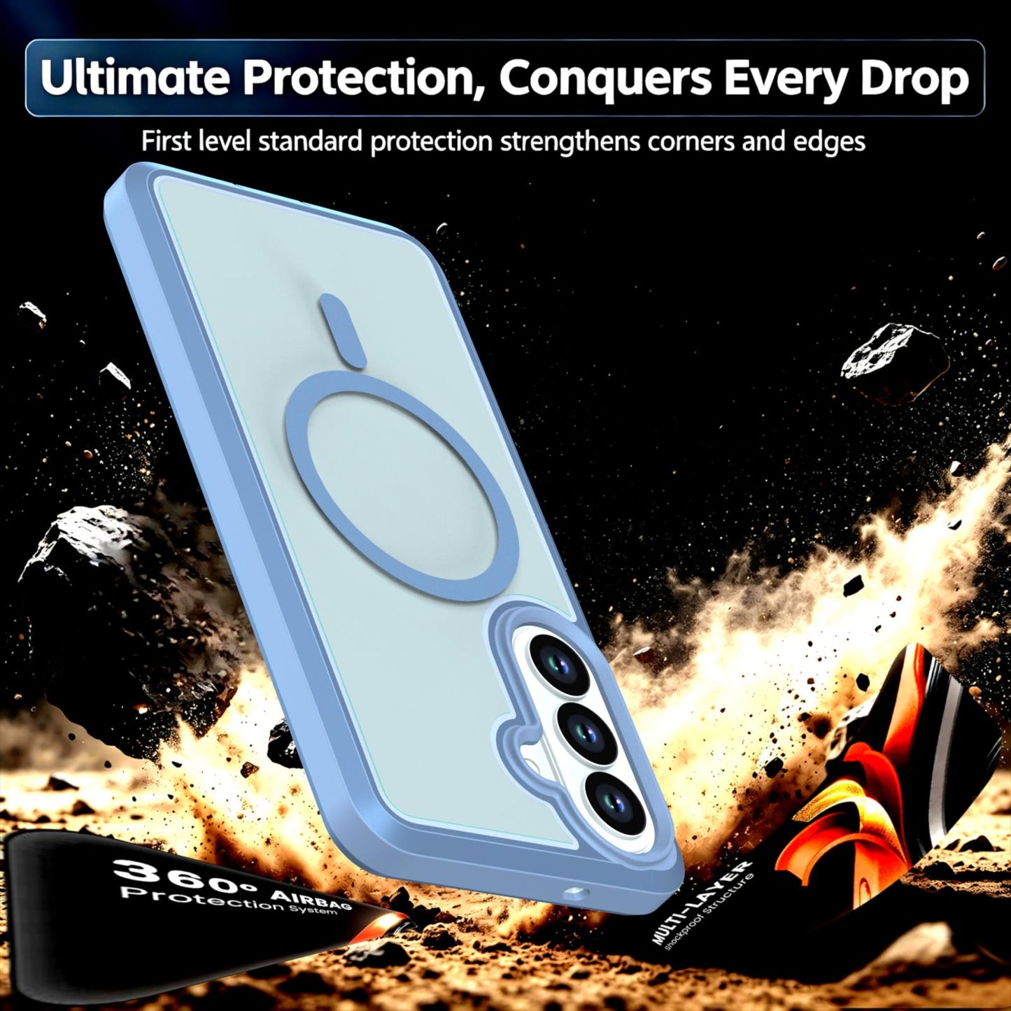 For Galaxy S26 5G Silicone Magnetic Anti-drop Protective Phone Case(Light Blue)