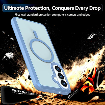 For Galaxy S26 5G Silicone Magnetic Anti-drop Protective Phone Case(Light Blue)