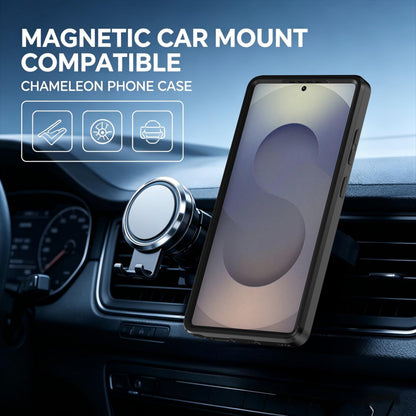For Galaxy S25 Ultra 5G Silicone Magnetic Anti-drop Protective Phone Case(Black + Black)