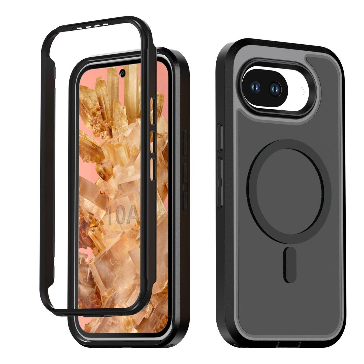 For Google Pixel 10a Silicone Magnetic Anti-drop Protective Phone Case(Black + Black)