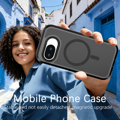 For Google Pixel 10a Silicone Magnetic Anti-drop Protective Phone Case(Black + Black)