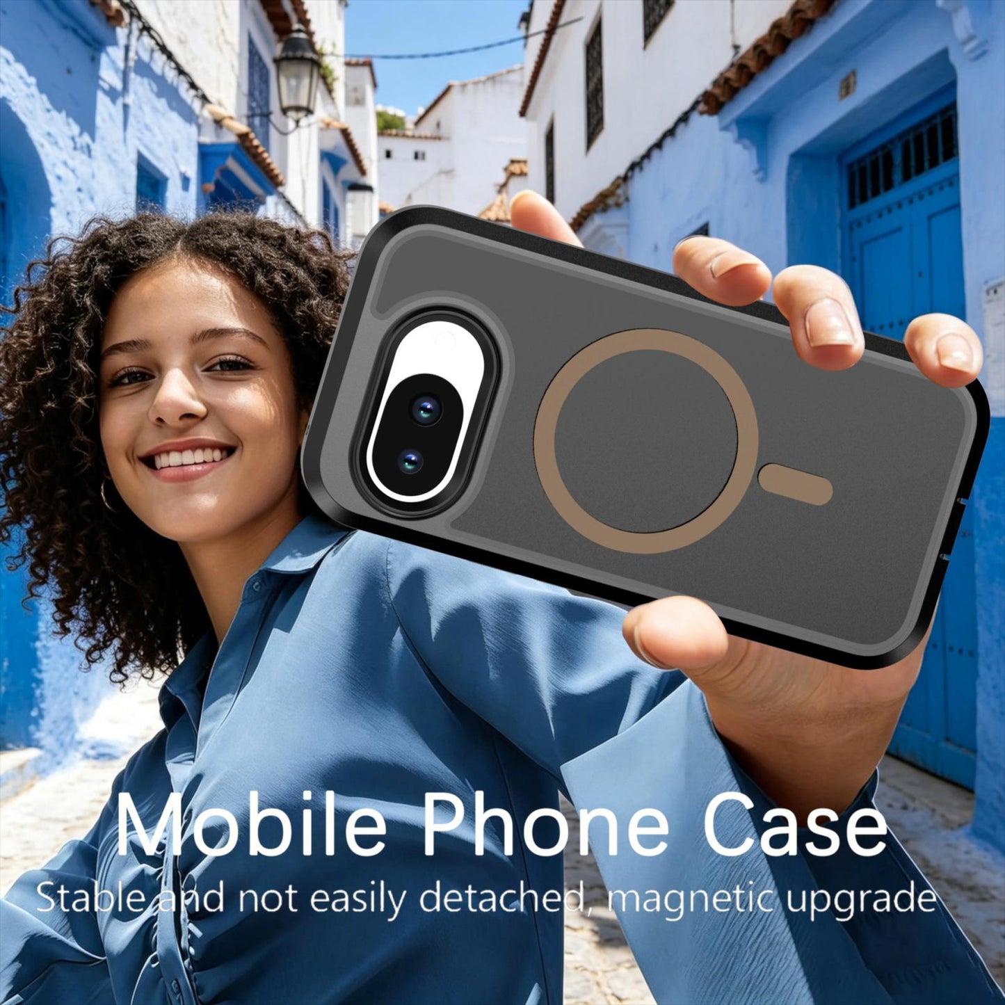 For Google Pixel 10a Silicone Magnetic Anti-drop Protective Phone Case(Black + Gold)