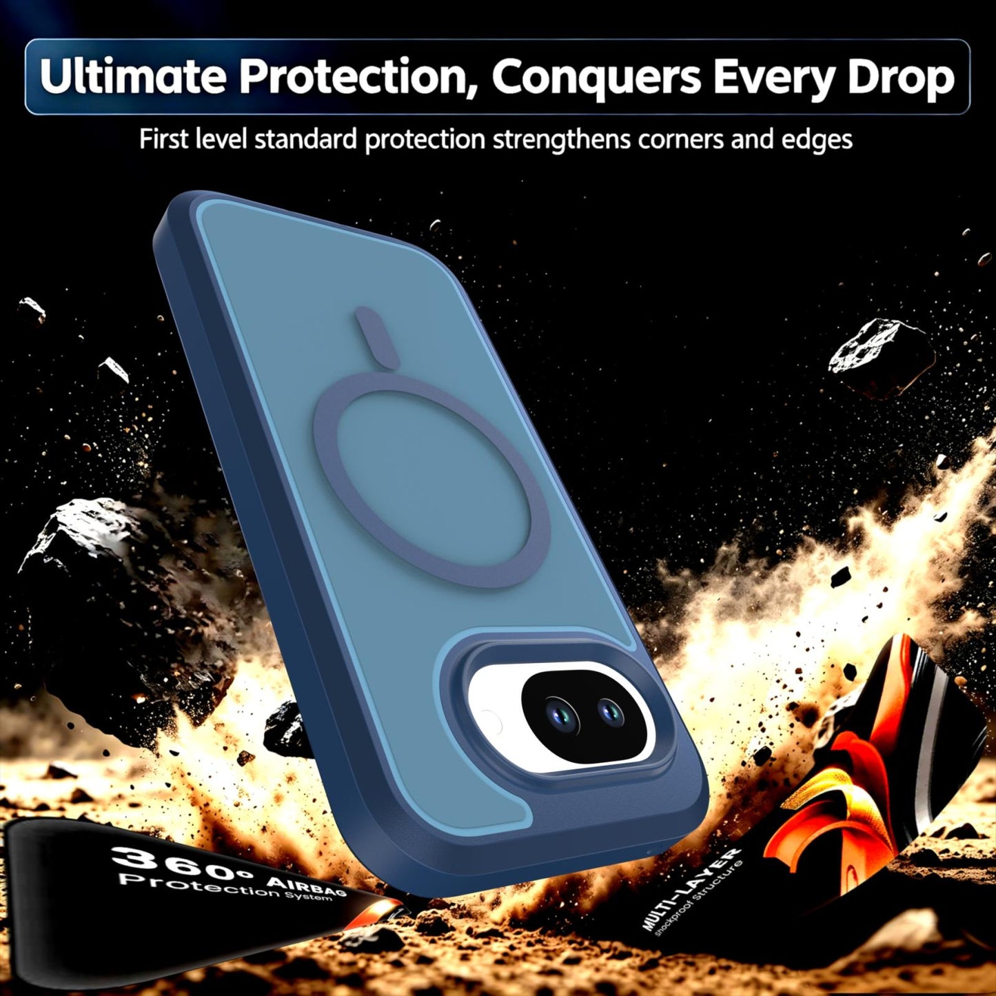 For Google Pixel 10a Silicone Magnetic Anti-drop Protective Phone Case(Blue)