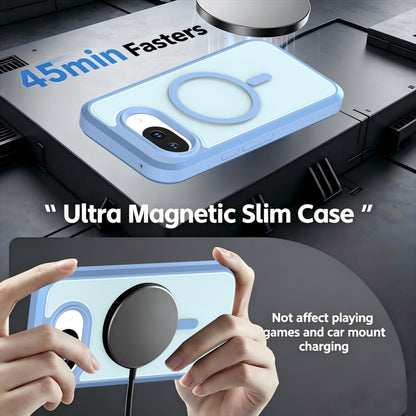 For Google Pixel 10a Silicone Magnetic Anti-drop Protective Phone Case(Light Blue)