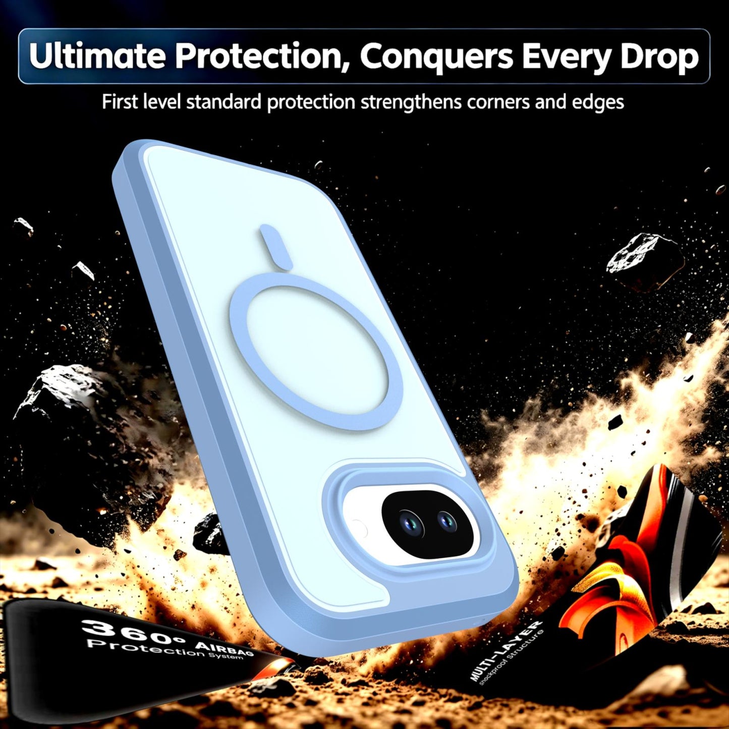 For Google Pixel 10a Silicone Magnetic Anti-drop Protective Phone Case(Light Blue)