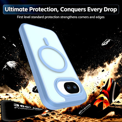 For Google Pixel 10a Silicone Magnetic Anti-drop Protective Phone Case(Light Blue)