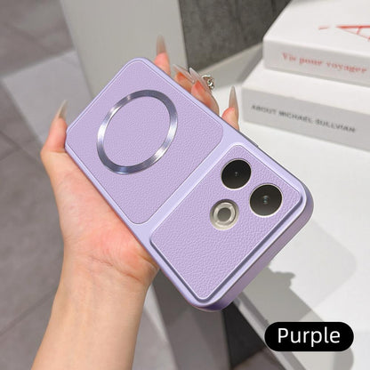 For OPPO A5 Pro 4G / 5G Global Lambskin Series Magnetic Skin Feel Phone Case(Purple)