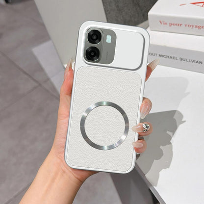 For OPPO A6x 4G / 5G Lambskin Series Magnetic Skin Feel Phone Case(Silver)