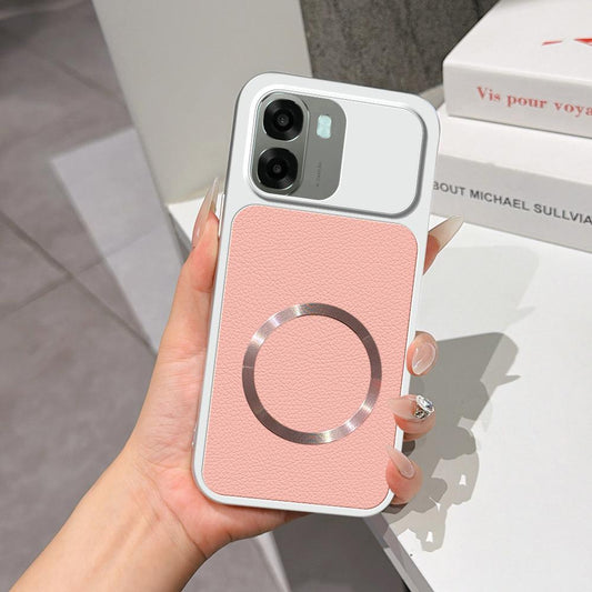 For OPPO A6x 4G / 5G Lambskin Series Magnetic Skin Feel Phone Case(Pink)