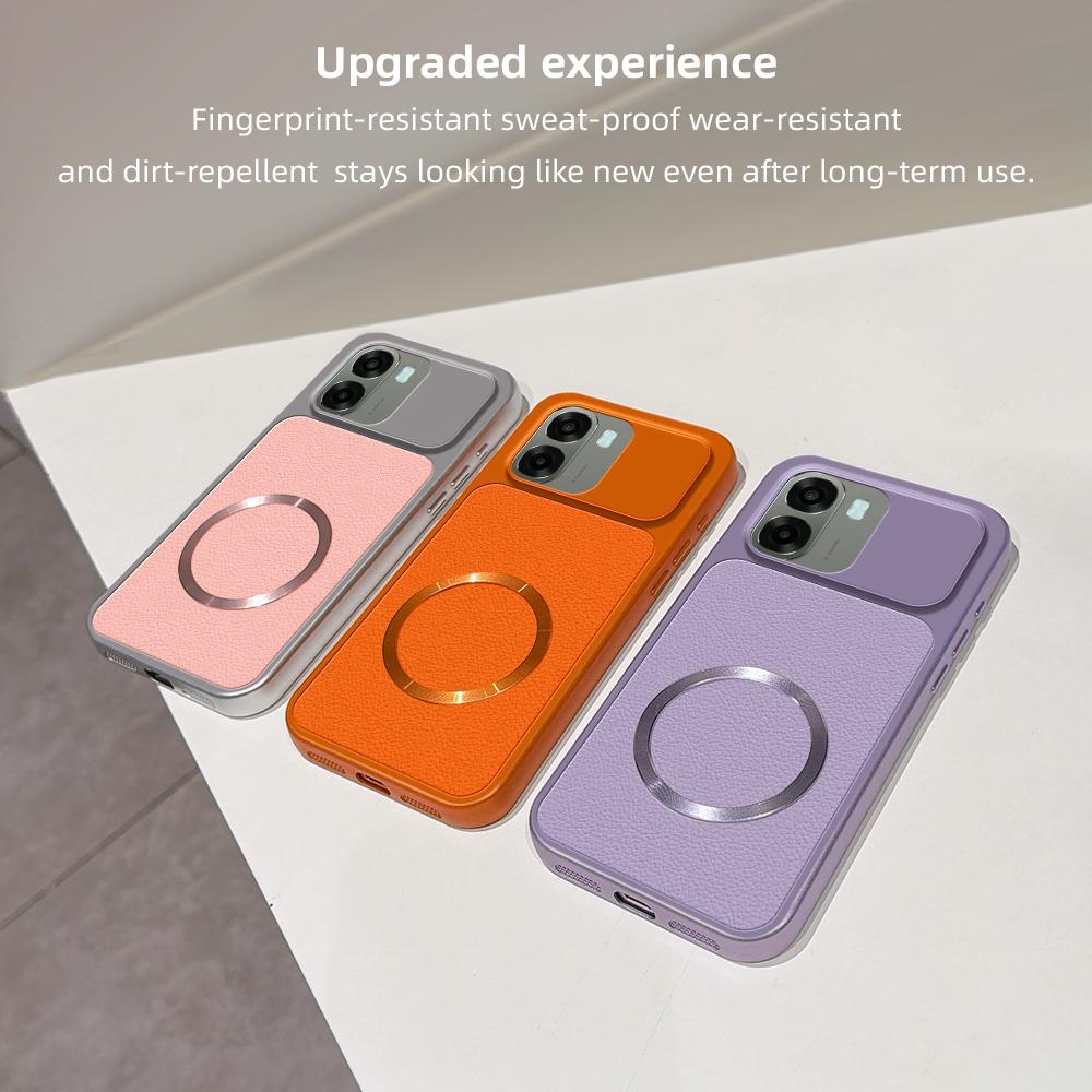 For OPPO A6x 4G / 5G Lambskin Series Magnetic Skin Feel Phone Case(Black)