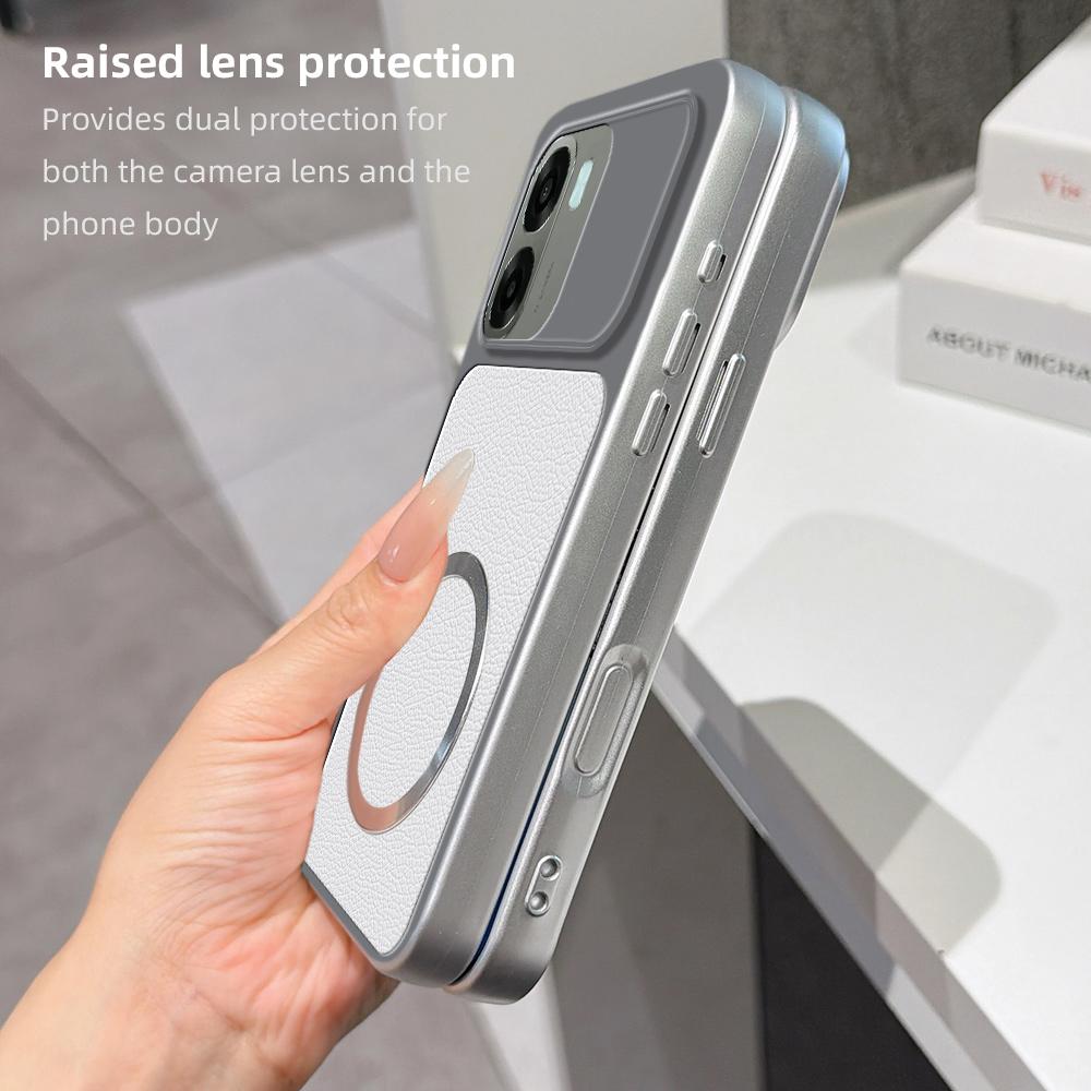 For OPPO A6x 4G / 5G Lambskin Series Magnetic Skin Feel Phone Case(Black)