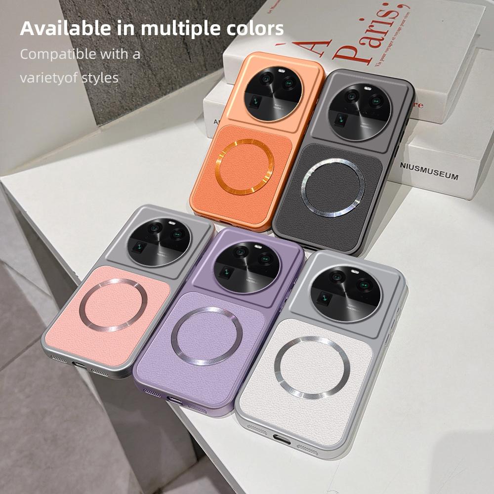 For OPPO Find X6 Lambskin Series Magnetic Skin Feel Phone Case(Silver)