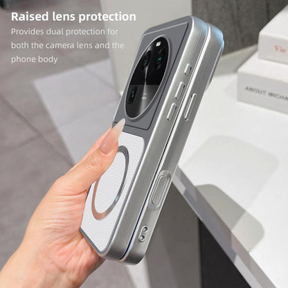 For OPPO Find X6 Lambskin Series Magnetic Skin Feel Phone Case(Silver)