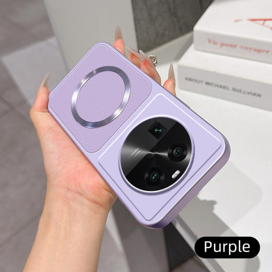 For OPPO Find X6 Lambskin Series Magnetic Skin Feel Phone Case(Purple)