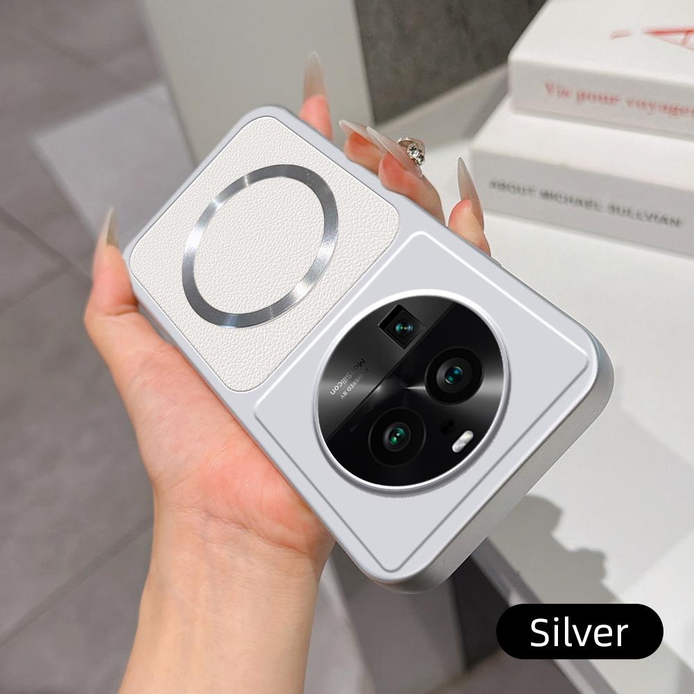 For OPPO Find X6 Pro Lambskin Series Magnetic Skin Feel Phone Case(Silver)