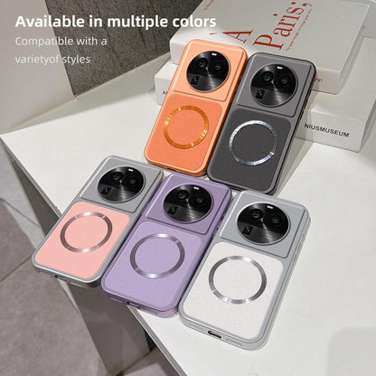 For OPPO Find X6 Pro Lambskin Series Magnetic Skin Feel Phone Case(Silver)