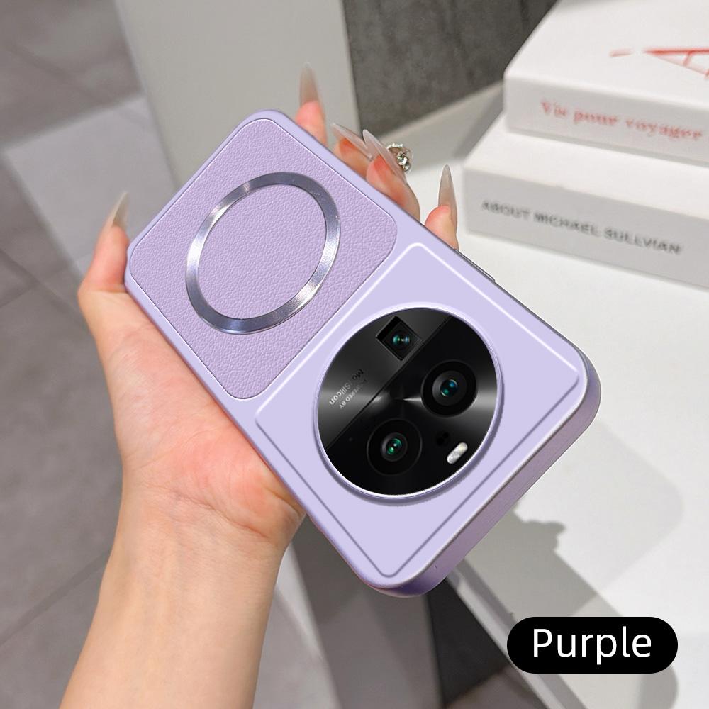 For OPPO Find X6 Pro Lambskin Series Magnetic Skin Feel Phone Case(Purple)