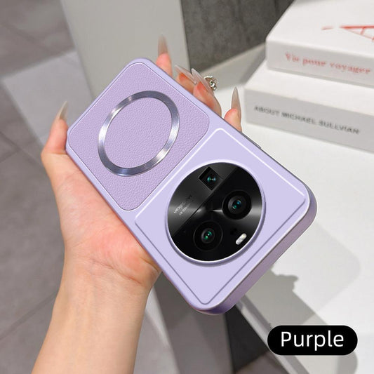 For OPPO Find X6 Pro Lambskin Series Magnetic Skin Feel Phone Case(Purple)