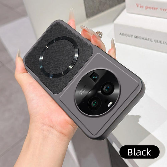 For OPPO Find X6 Pro Lambskin Series Magnetic Skin Feel Phone Case(Black)
