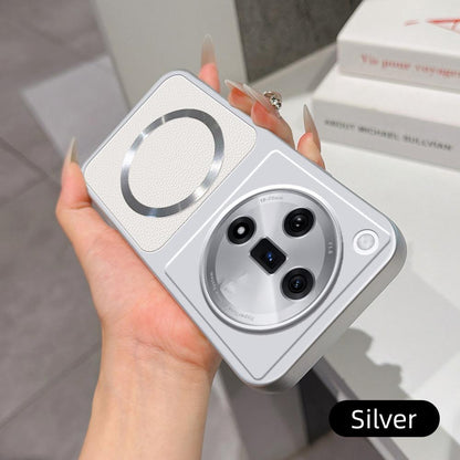 For OPPO Find X7 Lambskin Series Magnetic Skin Feel Phone Case(Silver)