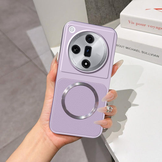 For OPPO Find X7 Lambskin Series Magnetic Skin Feel Phone Case(Purple)
